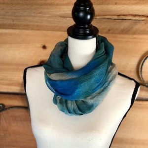 Bryn Walker 100% Silk Aqua Ombré Scarf